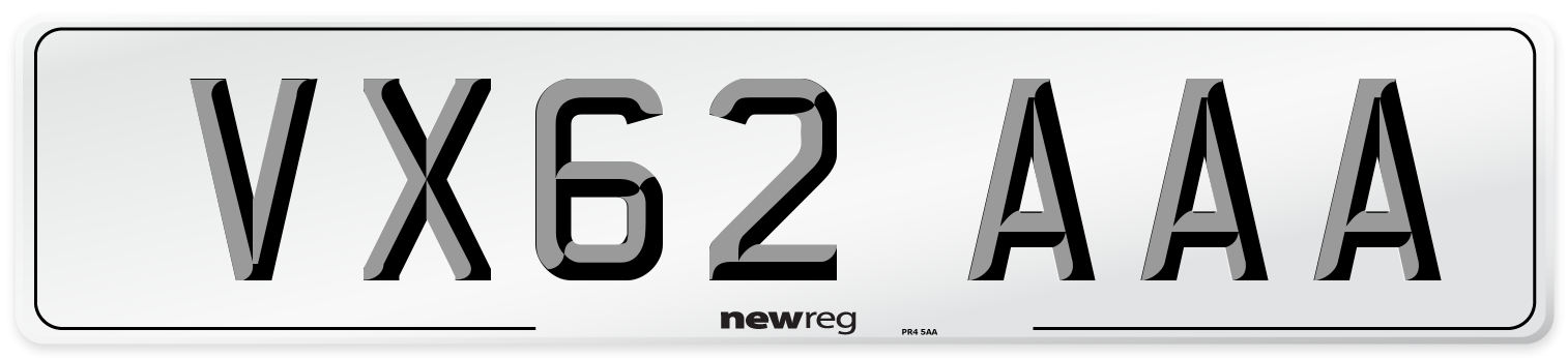 VX62 AAA Number Plate from New Reg